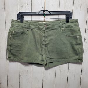 Cotton On Shorts Denim Cuffed Stretch Womens Size 10 Green US Cotton Elastane